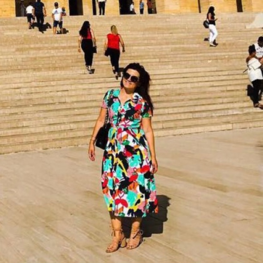 Flamingo pattern dress